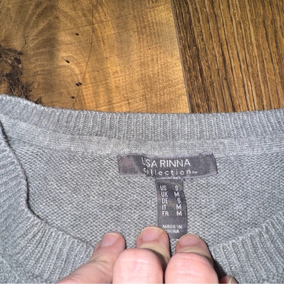 Lisa Rinna Collection Gray Ruffle Hem Sweater - Picture 4 of 7